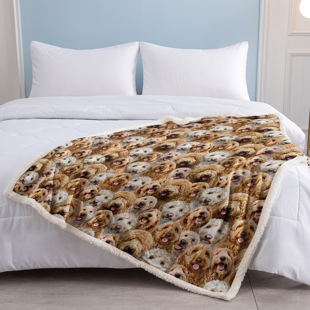 Cockapoos Fleece Blanket Fuzzy Dogs Blanket For Kids Adults Cute Puppy Cockapoos Throw Blanket Puppy Dog Animal Pattern Sherpa Blankets Cockapoos Gifts For Women - Image 7