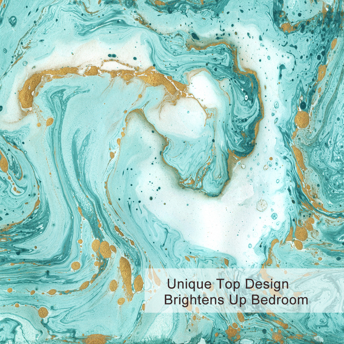 Chic Girly Marble Duvet Cover Mint Gold Glitter Turquoise Bedding Comforter Set Abstract Aqua Teel Blue Duvet Cover - Image 8