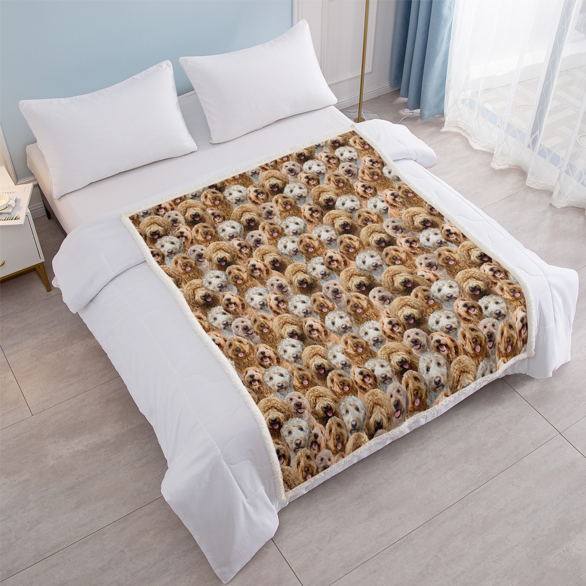 Cockapoos Fleece Blanket Fuzzy Dogs Blanket For Kids Adults Cute Puppy Cockapoos Throw Blanket Puppy Dog Animal Pattern Sherpa Blankets Cockapoos Gifts For Women - Image 9