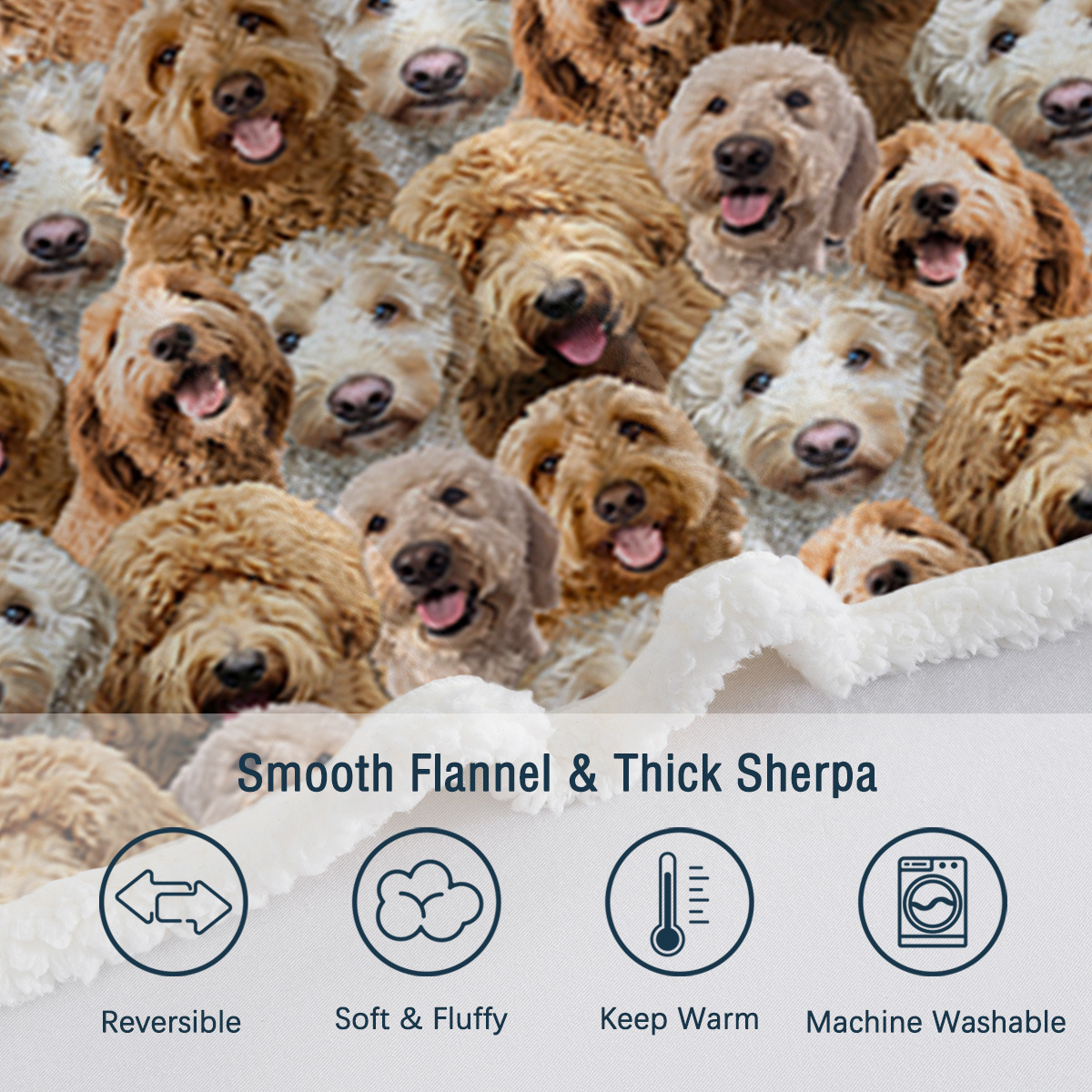 Cockapoos Fleece Blanket Fuzzy Dogs Blanket For Kids Adults Cute Puppy Cockapoos Throw Blanket Puppy Dog Animal Pattern Sherpa Blankets Cockapoos Gifts For Women - Image 10
