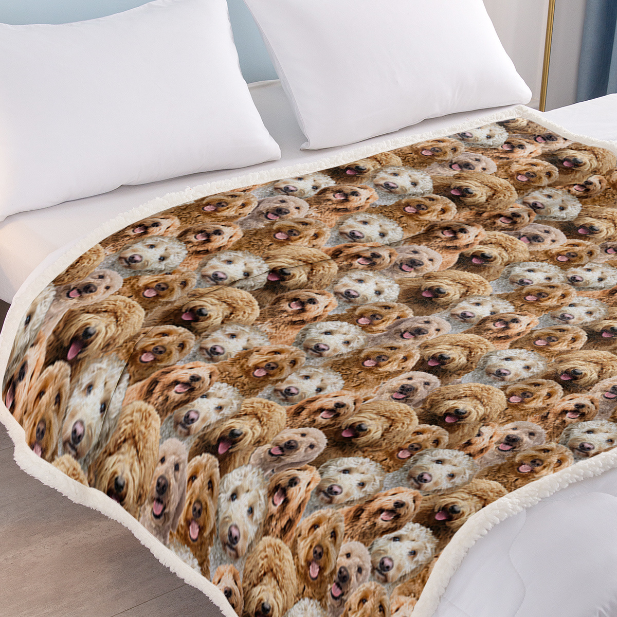 Cockapoos Fleece Blanket Fuzzy Dogs Blanket For Kids Adults Cute Puppy Cockapoos Throw Blanket Puppy Dog Animal Pattern Sherpa Blankets Cockapoos Gifts For Women - Image 8