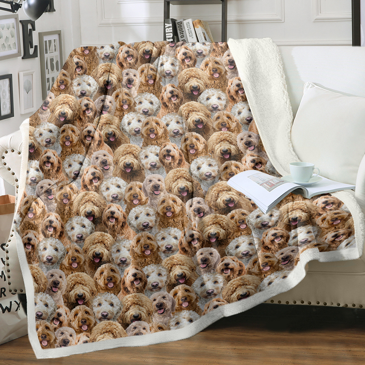 Cockapoos Fleece Blanket Fuzzy Dogs Blanket For Kids Adults Cute Puppy Cockapoos Throw Blanket Puppy Dog Animal Pattern Sherpa Blankets Cockapoos Gifts For Women - Image 3