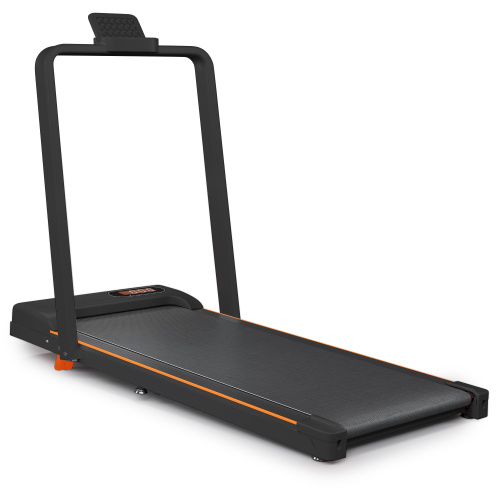 Folding Treadmill With Handrail & Adjustable Incline, 1-10 Km H Running Machine, Space Saving Low Noise Design, LED Display, Phone Holder, Remote Control, Transport Wheels Plug, Pink. - Image 4