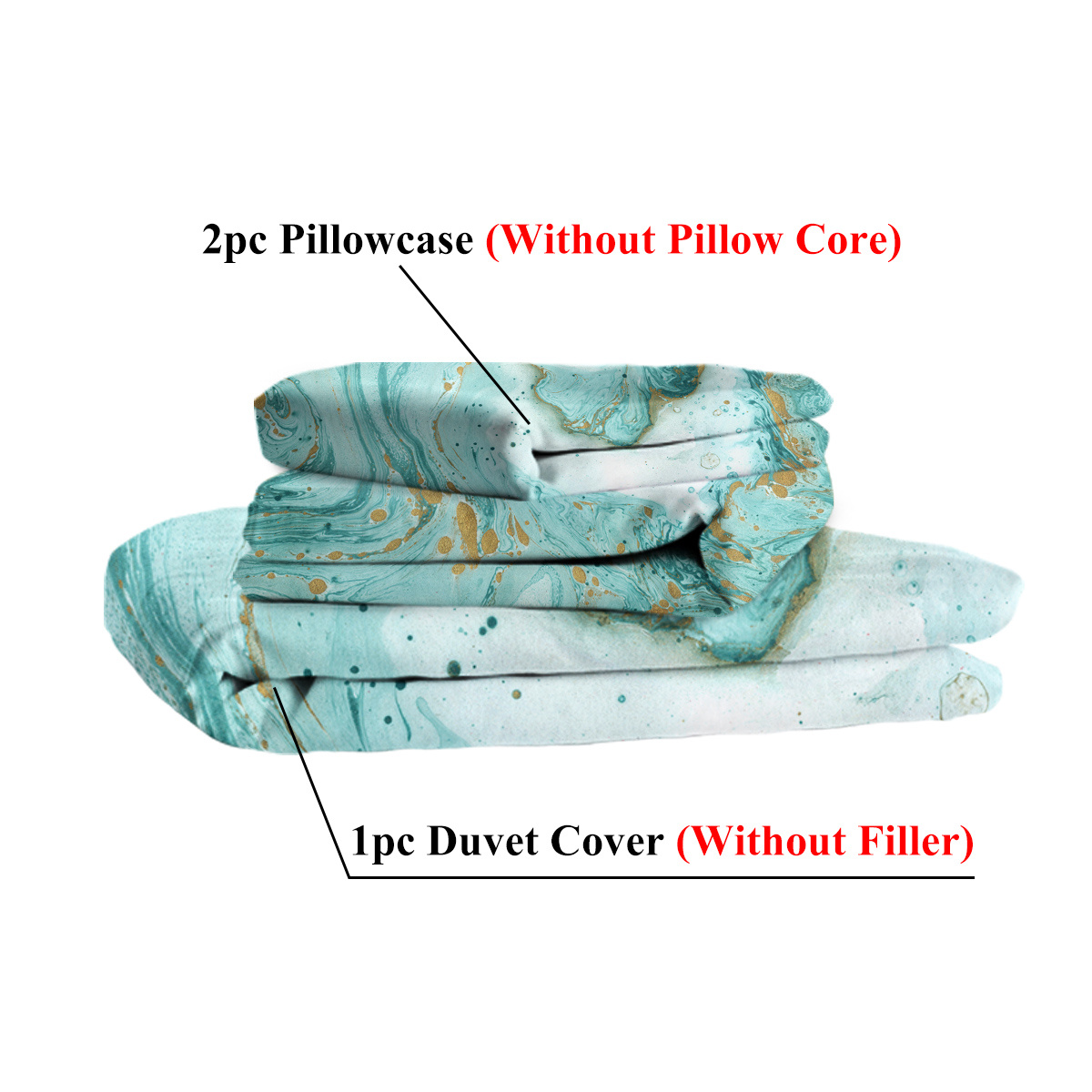 Chic Girly Marble Duvet Cover Mint Gold Glitter Turquoise Bedding Comforter Set Abstract Aqua Teel Blue Duvet Cover - Image 4